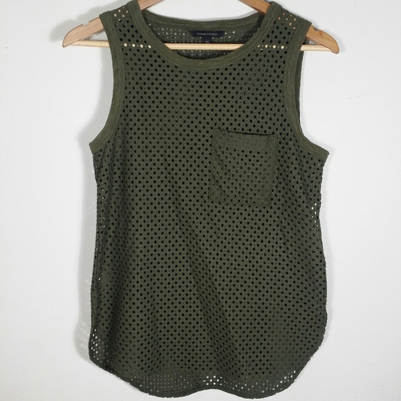 Banana Republic Tops - Olive green Banana Republic XS mesh tank top